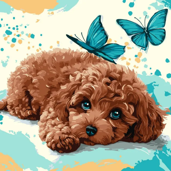 Картина за номерами Милий пудель ©art_selena_ua KHO6793, 40x40 см