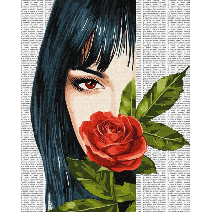 Картина за номерами Барвиста поезія: Червона троянда ©art_selena_ua KHO8610, 40x50 см