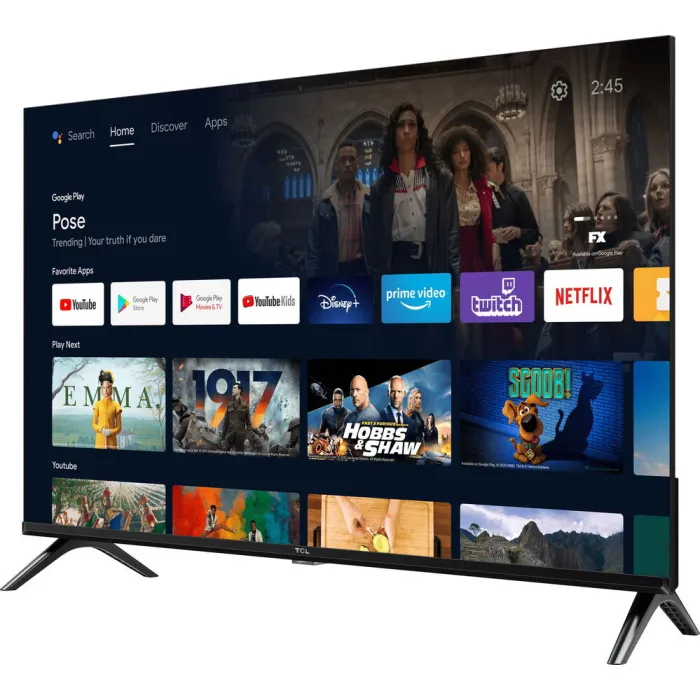 Телевізор 40" TCL LED FHD 60Hz Smart Android TV Black 40L5A