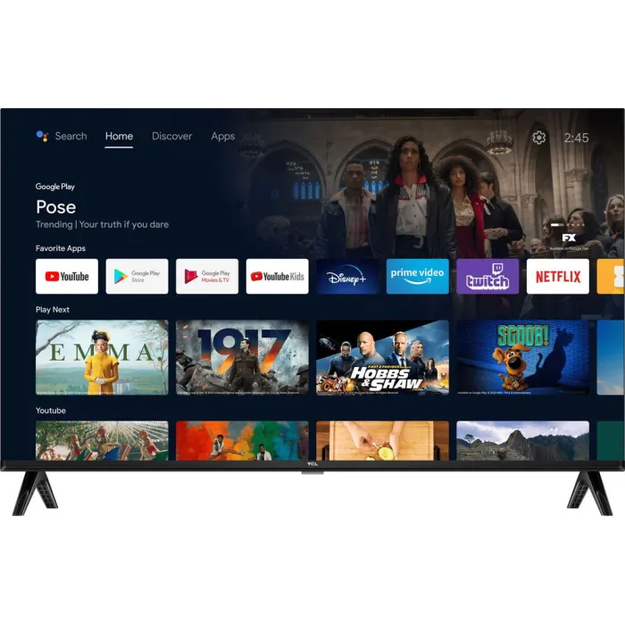 Телевізор 40" TCL LED FHD 60Hz Smart Android TV Black 40L5A