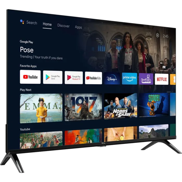 Телевізор 40" TCL LED FHD 60Hz Smart Android TV Black 40L5A
