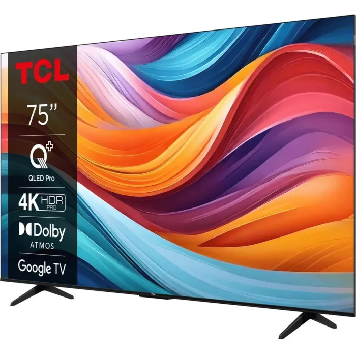 Телевізор 75" TCL QLED 4K 60Hz Smart Google TV Titan 75T7B