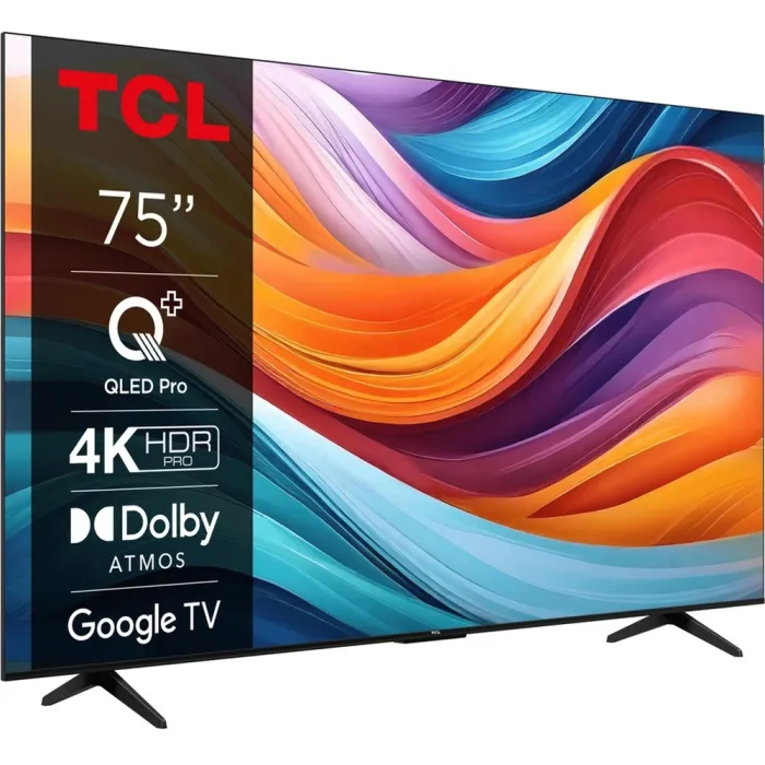 Телевізор 75" TCL QLED 4K 60Hz Smart Google TV Titan 75T7B
