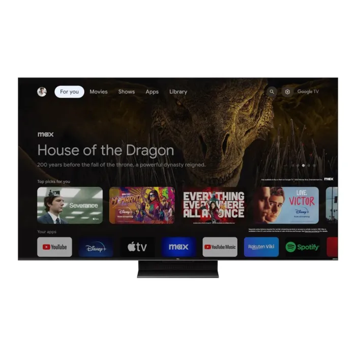 Телевізор 75" TCL MiniLED 4K 144Hz Smart Google TV Titan ONKYO sound 75MQLED80