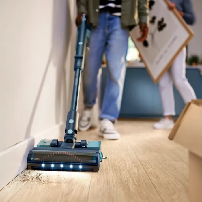 Пилосос Philips безпровідний Flex Series 5000, вологе прибирання, конт пил -0.27л, автон. робота до 60хв, PowerCyclone 10, сіро-зелений XC5244/10