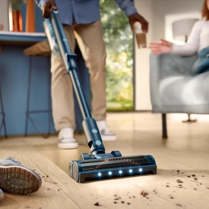 Пилосос Philips безпровідний Flex Series 5000, вологе прибирання, конт пил -0.27л, автон. робота до 60хв, PowerCyclone 10, сіро-зелений XC5244/10
