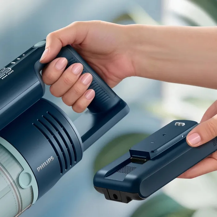 Пилосос Philips безпровідний Flex Series 5000, вологе прибирання, конт пил -0.27л, автон. робота до 60хв, PowerCyclone 10, сіро-зелений XC5244/10