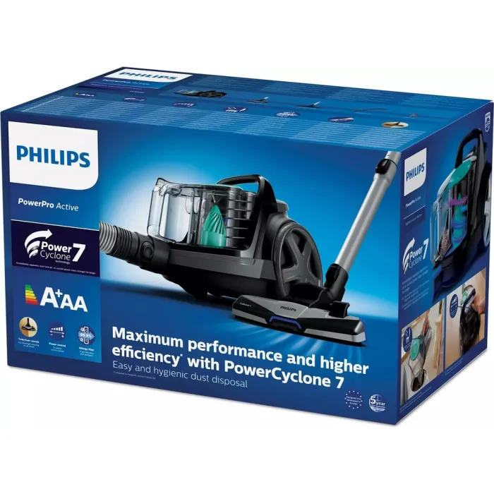 Пилосос Philips контейнерний 5000 Series, 900Вт, конт пил -1,5л, НЕРА, чорний FC9550/09
