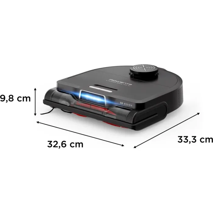 Робот-пилосос Rowenta миючий X-Plorer Serie 240 AI Animal & Allergy Model, 8000ПаВт, h=9.8см, 0.22л, конт пил -0.22л, автон. робота до 120хв, чорний RR9675WH