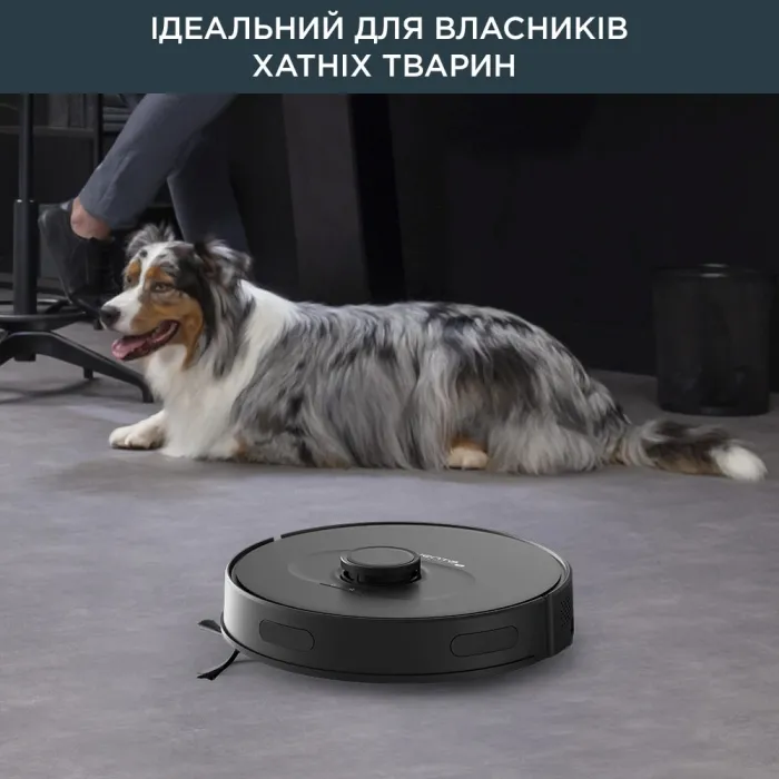 Робот-пилосос Rowenta X-Plorer Serie 75 S, h=9.5см, вологе прибирання, конт пил -0.4л, вода -0.3л, автон. робота до 120хв, НЕРА, управління через смартфон, чорний RR8575WH
