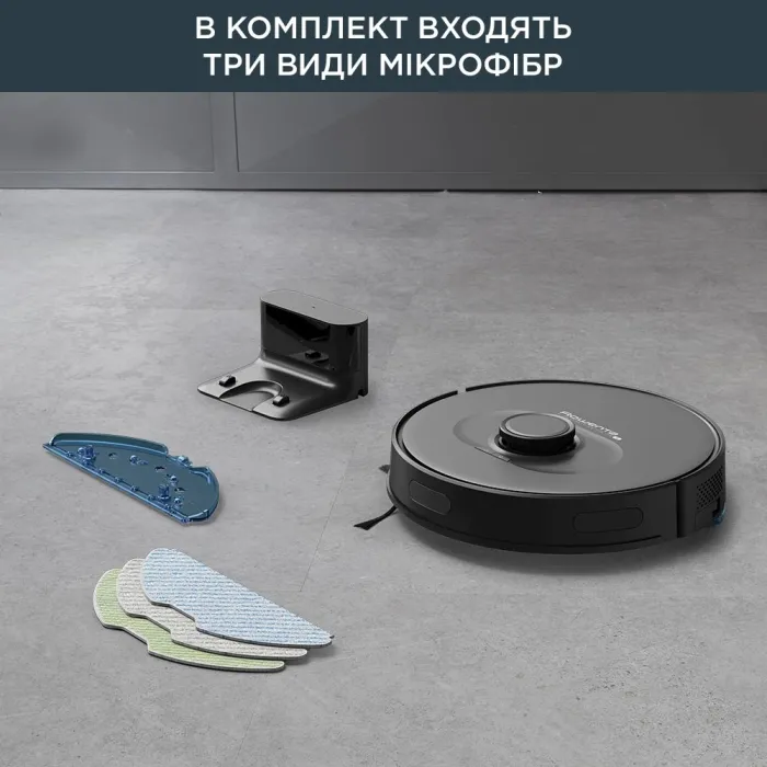Робот-пилосос Rowenta X-Plorer Serie 75 S, h=9.5см, вологе прибирання, конт пил -0.4л, вода -0.3л, автон. робота до 120хв, НЕРА, управління через смартфон, чорний RR8575WH