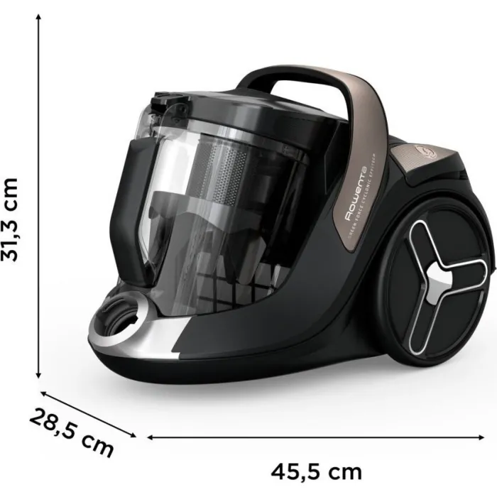 Пилосос Rowenta контейнерний Green Force Cyclnic Effitech+, 500Вт, конт пил -2.5л, НЕРА, чорний RO7C89EA