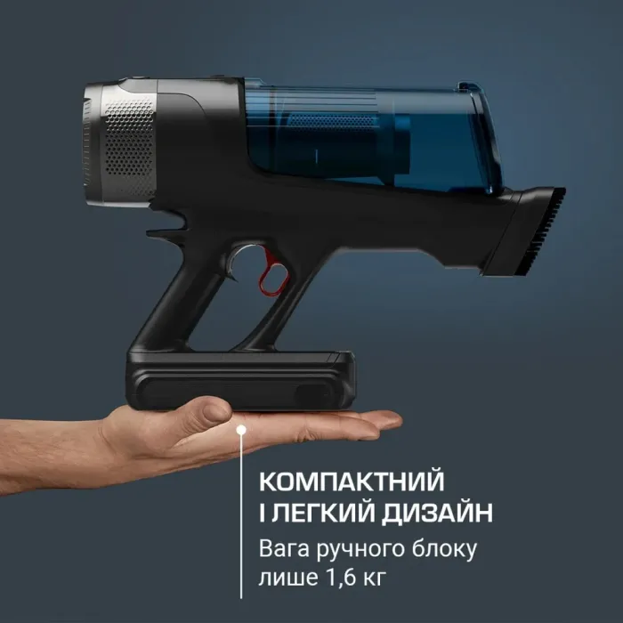 Пилосос Rowenta безпровідний X-Force Flex 12.60 Neo Auto Aqua Allergy, 150Вт, конт пил -0.65л, автон. робота до 60хв, вага-3кг, НЕРА, чорно-синій RH9LC1WO