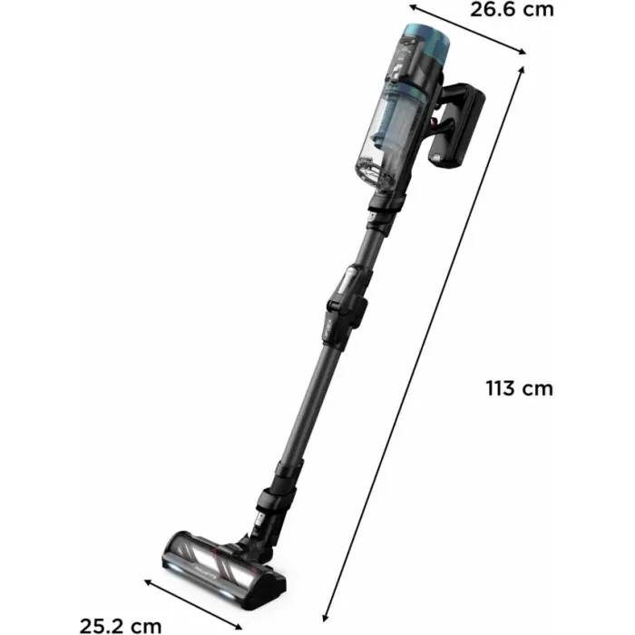 Пилосос Rowenta безпровідний X-Force Flex 14.80 Animal Aqua, 240Вт, вологе прибирання, конт пил -0.65л, автон. робота до 90хв, HEF system 99,9%, чорно-синій RH9BC1WO