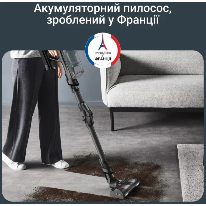 Пилосос Rowenta безпровідний X-Force Flex 14.80 Animal Aqua, 240Вт, вологе прибирання, конт пил -0.65л, автон. робота до 90хв, HEF system 99,9%, чорно-синій RH9BC1WO