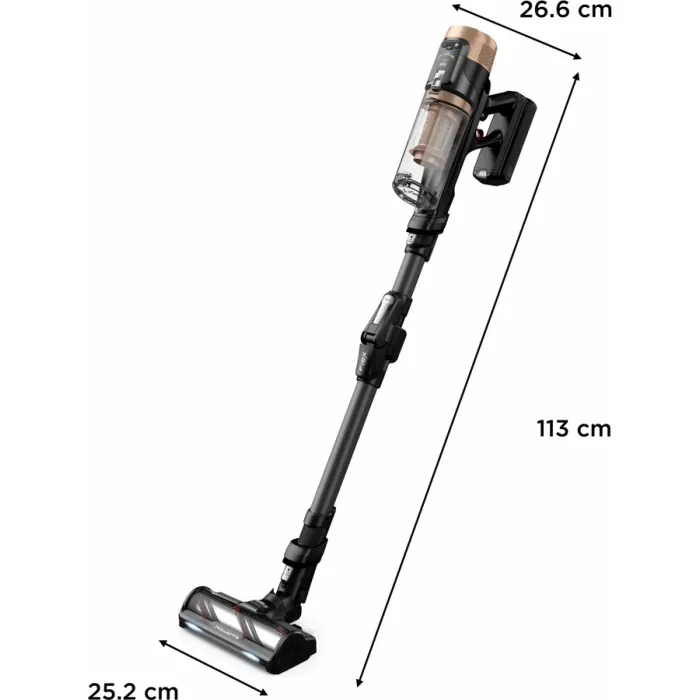 Пилосос Rowenta безпровідний X-Force Flex 14.80 Auto Animal, 240Вт, конт пил -0.65л, автон. робота до 90хв, HEF system 99,9%, чорно-золотий RH9B74WO