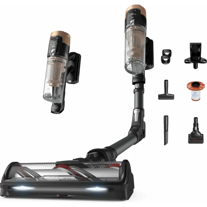Пилосос Rowenta безпровідний X-Force Flex 14.80 Auto Animal, 240Вт, конт пил -0.65л, автон. робота до 90хв, HEF system 99,9%, чорно-золотий RH9B74WO