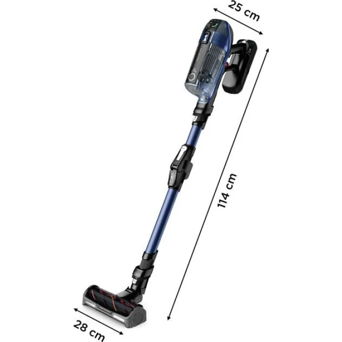 Пилосос Rowenta безпровідний Xforce Flex 14.60 Aqua, 200Вт, вологе прибирання, конт пил -0.9л, автон. робота до 70хв, НЕРА, чорно-синій RH99C0WO