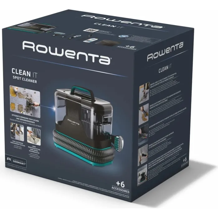 Пилосос Rowenta миючий Clean It, 750Вт, конт пил -1,5л, вода -2,3л, 13500 Па, 4 насадки, чорний IN5020F0