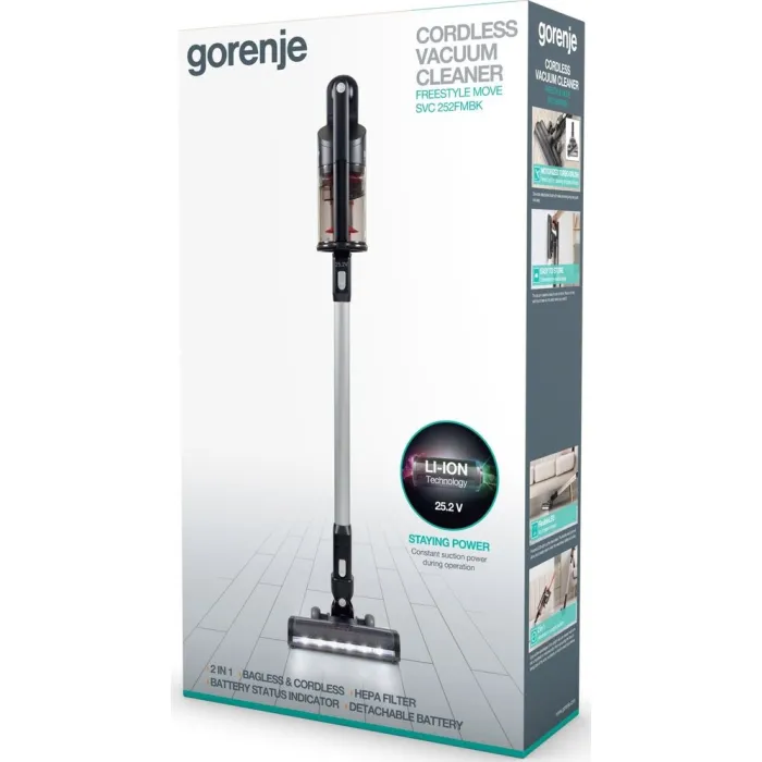 Акумуляторний пилосос Gorenje SVC252FMBK