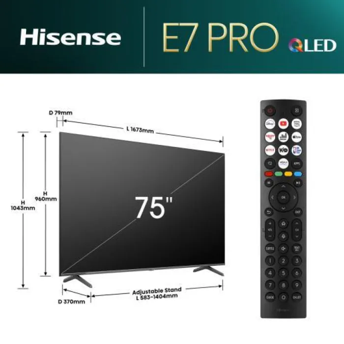 LED-телевізор Hisense 75" 75E7NQ PRO (20013843)