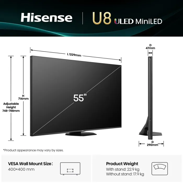 LED-телевізор Hisense 55" 55U8Q (20016080)