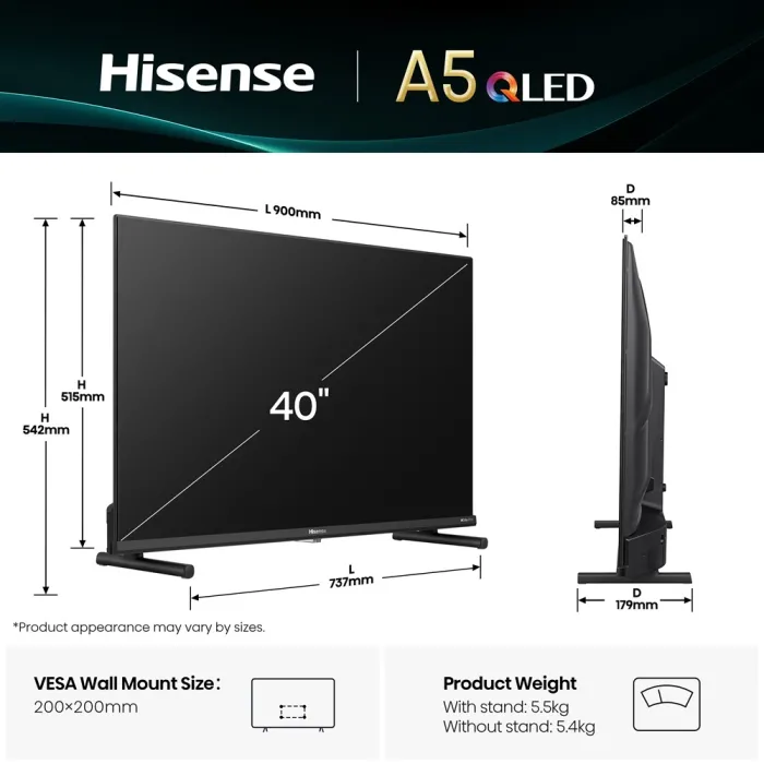 LED-телевізор Hisense 40" 40A5Q (20016113)