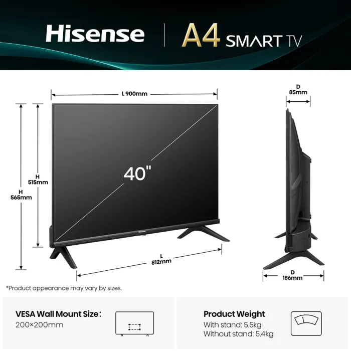 LED-телевізор Hisense 40" 40A4Q (20016099)