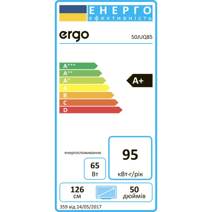 Телевізор Ergo QLED 50" 50JUQ85