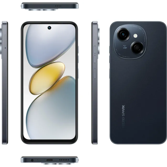 Смартфон TECNO Spark Go 1 (KL4) 6.67" 4/128ГБ, 2SIM, 5000мА•год, Startrail Black 4894947036163
