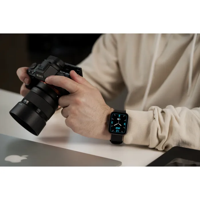 Смарт-годинник 2E Alpha SQ Music Edition 46mm Black (2E-CWW40BK)