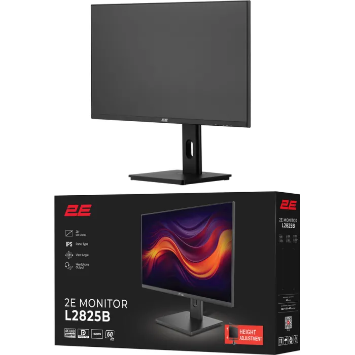 Монітор 2E 28" L2825B 2xHDMI, DP, IPS, NTSC 84%, 3840x2160, HAS 2E-L2825B-01.UA