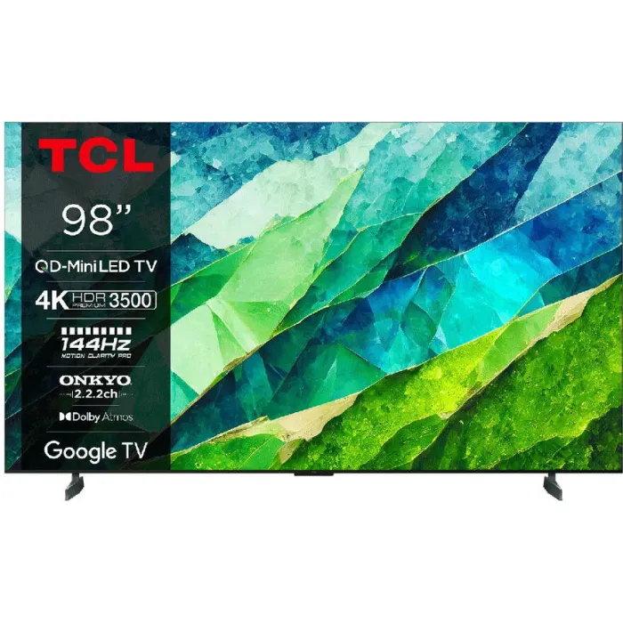 Телевізор 98" TCL MiniLED 4K 144Hz Smart Google TV Titan ONKYO sound 98C855