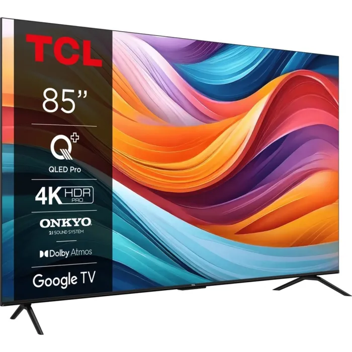 Телевізор 85" TCL QLED 4K 60Hz Smart Google TV Titan ONKYO sound 85T7B