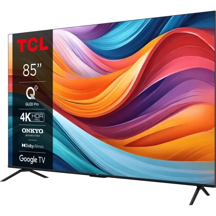 Телевізор 85" TCL QLED 4K 60Hz Smart Google TV Titan ONKYO sound 85T7B