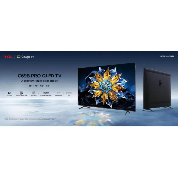 Телевізор 75" TCL QLED Pro 4K 60Hz Smart Google TV Titan ONKYO sound 75C69BPRO