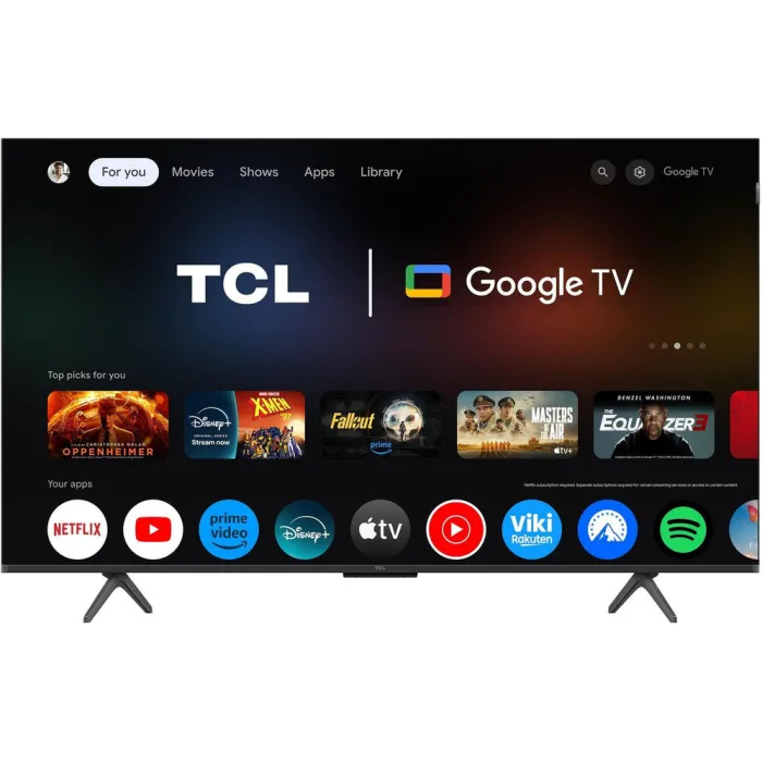 Телевізор 50" TCL QLED 4K 60Hz Smart Google TV Black 50C69B