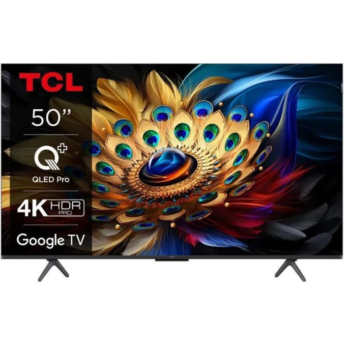 Телевізор 50" TCL QLED 4K 60Hz Smart Google TV Black 50C69B