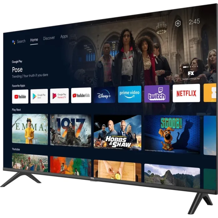 Телевізор 43" TCL LED FHD 60Hz Smart Android TV Black 43L5A