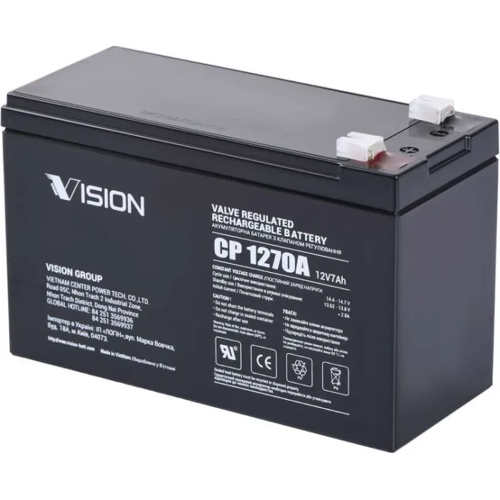 Акумуляторна батарея Vision CP 12V 7.0Ah AGM CP1270A