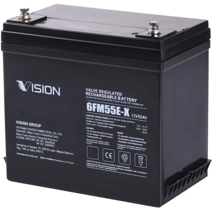 Акумуляторна батарея AGM Vision FM 55Ah/12В 6FM55E-X