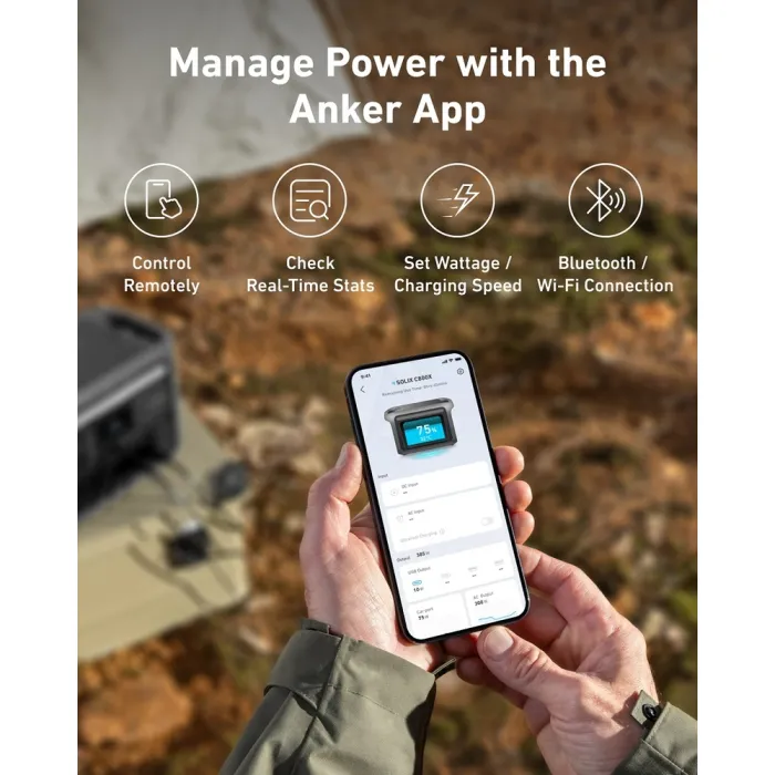 Зарядна станція Anker Solix C800X / 1200 Вт / 768 Вт⋅год / LiFePO4 (A1755311)