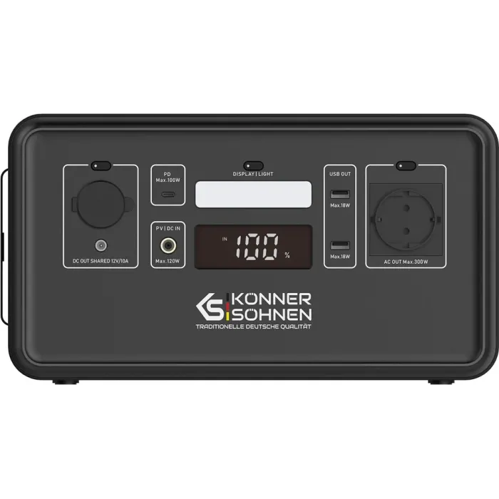 Портативна зарядна станція Konner Sohnen KS300PS 300W Li-ion 80000 мА/год 600Вт/год