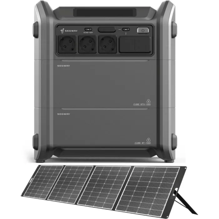 Зарядна станція + сонячна панель Segway Portable Power Station Cube 2000 with 2E-PSPLW400 (AA.13.04.02.0007-SET400)