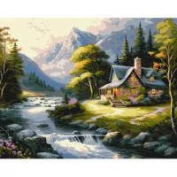 Картина за номерами Будиночок у горах ©art_selena_ua KHO6329 40x50см Ідейка
