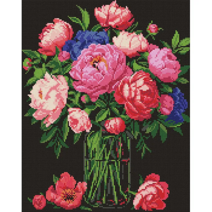 Алмазна мозаїка Розкіш півонії AMO8007, 40x50 см