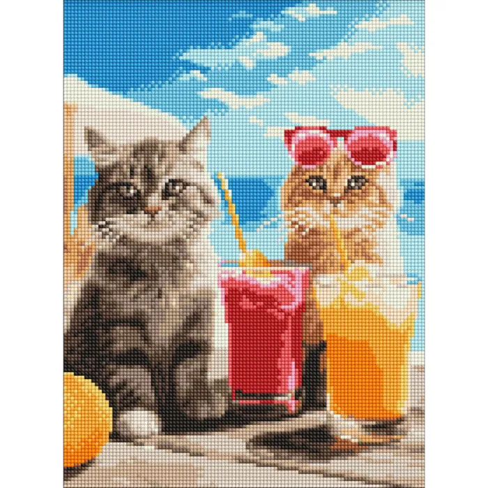 Алмазна мозаїка Котики на відпочинку AMO8145, 30x40 см