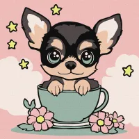 Картина за номерами Милий цуцик KHO6270, 25x25 см