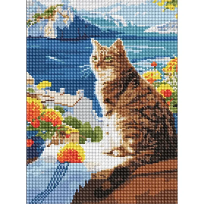 Алмазна мозаїка Мрійливий котик ©art_selena_ua AMO8129, 30x40 см