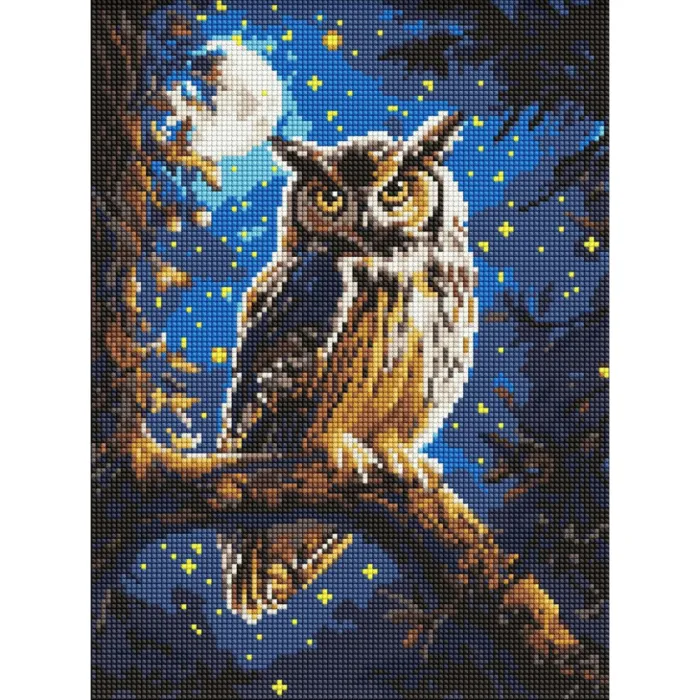 Алмазна мозаїка Нічна сова ©art_selena_ua AMO8160, 30x40 см